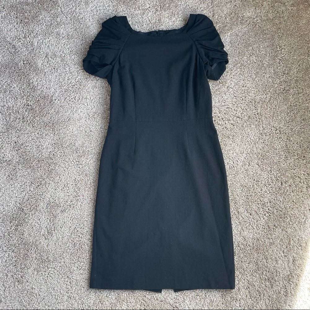 Ann Taylor Black Shift Dress with Statement Sleeves, size 6